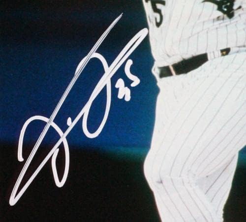 Frank Thomas Autographied White Sox 8x10 Photo Gledanje HIT W / 35- JSA W * White - AUTOGREM MLB Photos
