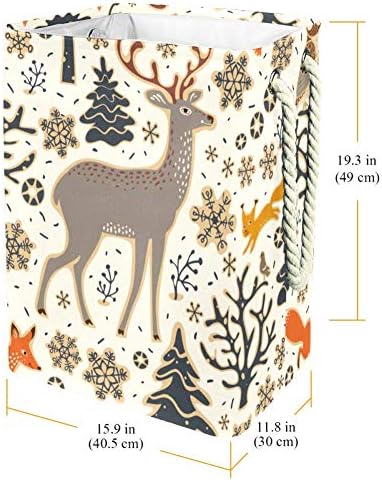Tizorax ručno nacrtane šumske životinje Oxford tkanina sklopiva korpa za veš korpa za prašinu korpa za pranje igračka za prljavu odeću