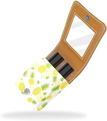 HEOEH Mini ruž za usne sa ogledalom za torbicu, ananas uzorak Portable Case Holder organizacija