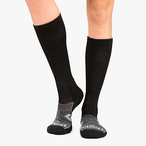 Thorlos Unisex 12-satne smjene za odrasle podstavljene radne čarape preko teleta, crne / sive velike