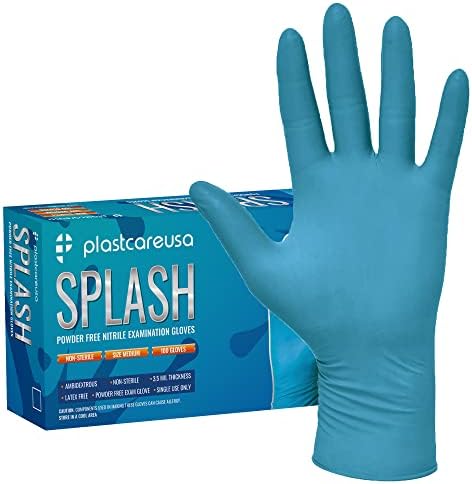 100 Nitrilnih rukavica za pregled 3,5 Mil - Latex & amp; bez praha, nesterilne zaštitne rukavice za jednokratnu upotrebu kompanije PlastCare