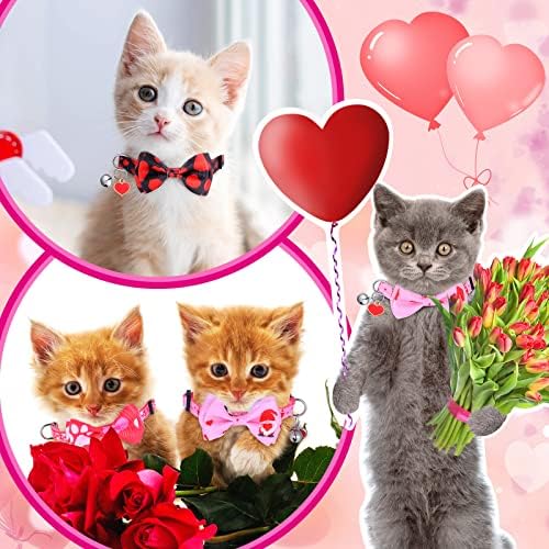 9 kom Holiday Cat Collars Uskršnja Otcijepljena mačja kragna sa leptir mašnom i zvonom Podesiva Dan Svetog Patrika Valentinovo i sigurnosne