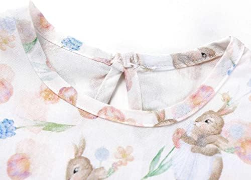 Nasmijana PINKER Baby Toddler djevojke ljetne povremene pamučne haljine cvjetni crtani zeko kratka lisnata rukava haljina