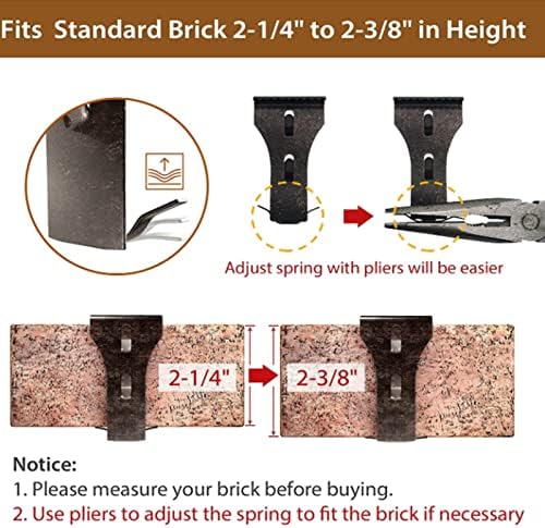 Chiciris Wall Brick vješalica, klip za cigle, 8pcs cigla kopče za kuke Stelle Brick vješalica odgovara standardnim veličinama 2 14