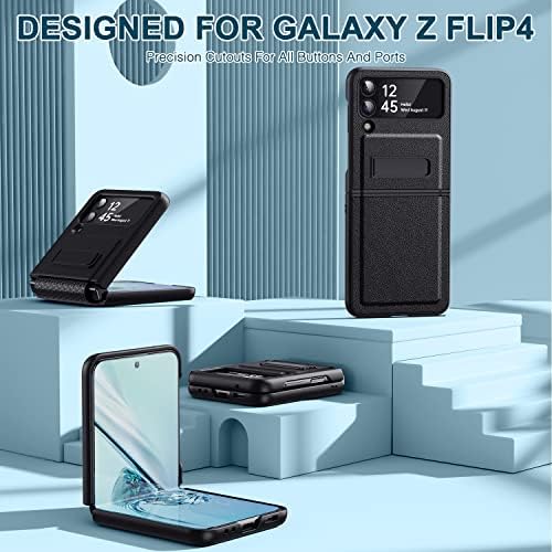 BOBOM Galaxy Z Flip 4 Case, Samsung Z Flip 4 Case 5G sa zaštitom šarke & amp; dizajn postolja, ugrađeni zaštitnik kamere zaštitni