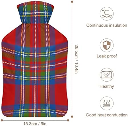 Škotski plaid Royal Stewart tartan boca za toplu vodu s mekim poklopcem 1L Velika klasična toplička torba za ručne noge na ramenu