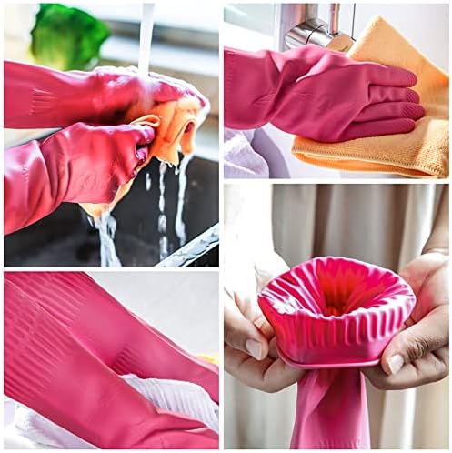 Gumene rukavice za pranje posuđa 3 para za kuhinju, čišćenje rukavice za pranje posuđa dugačke za domaćinstvo koje se ponovo koriste