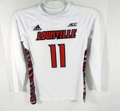 Womens Uni iz Louisville Cardinals 11 Igra Polovna LS Bijeli dres LACROSSE M 600 - Koledž kopanija