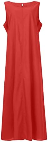 GIANTHONG Maxi haljina za žene, 2023 proljeće ljeto pamučno platno Boho Casual labave modne haljine bez rukava za odmor