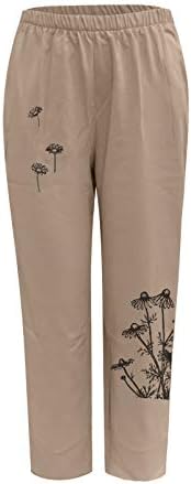 Felwors široke pantalone za noge za žene, posteljina obrezana labava fit pamuk široki noge Capris hlače casual udobne hlače širom