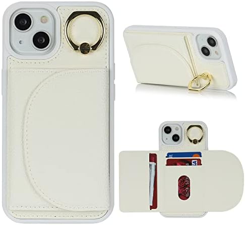 Lipvina iPhone 13/14 futrola sa držačem kartice-Slot za kreditnu karticu,RFID blokada,360°rotirajući prsten za noge i kožna Flip Folio