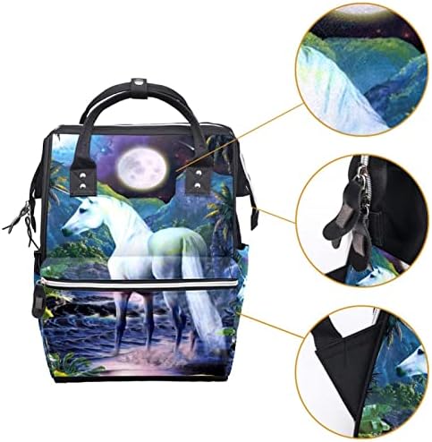 Guerotkr putni ruksak, vrećice za pelene, ruksačka torba za pelene, Mjesec Light Unicorn Fantasy