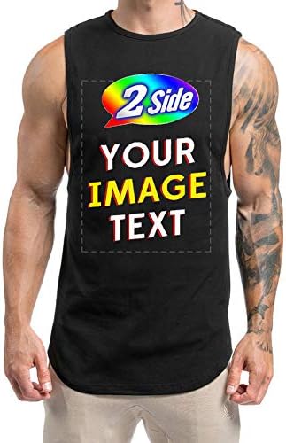 O2TEE Custom majice bez rukava s prednjim i stražnjim dijelom Dodajte svoj dizajn Slika teksta Cool suhi teretani