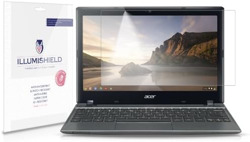 Illumishield zaštitnik ekrana kompatibilan sa Acer Chromebook 11,6 inča C710 Clear HD štit protiv mjehurića i pet folijom protiv otiska