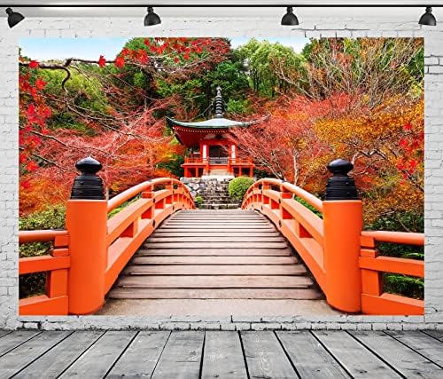 BELECO 6x4ft tkanina japanski hram jesen pogled pozadina Daihouji hram u Kjoto vrt Bridge jesen lišće i Cherry Blossoms fotografija pozadina Azijski Travel Photo Booth Studio rekvizite