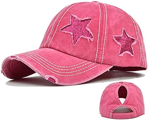 ProMindfun ženske konjski rep Highsy Bun kape nevolje za bejzbol kape ukstrukturirane oprane tate šešir za djevojke kamiondžije ponycaps