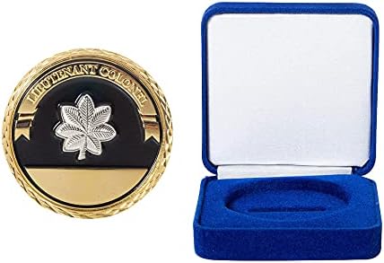 Poručnički poručnik Sjedinjenih Država Pukovniče poljski oficir Range Challenge Coin i Blue Velvet Display Box