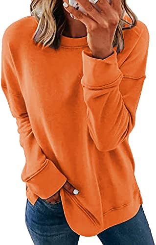Neyouqe Ženska Crewneck Duks pulover Ležerne prilike modne boje blok labavi dugi rukav