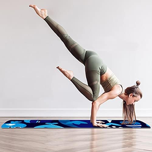 Debela neklizajuća Vježba & amp; fitnes 1/4 prostirka za jogu sa printom morske okeanske ribe za Yoga Pilates & amp; Vježba fitnesa na podu