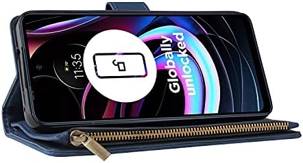 Lbyzcase futrola za telefon Motorola Edge / 2021/, Motorola Edge torbica za novčanik, luksuzna Folio Flip kožna navlaka[džep sa zatvaračem][narukvica]