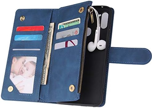 Lbyzcase futrola za telefon Galaxy A21, Samsung A21 torbica za novčanik, luksuzna Folio Flip PU kožna navlaka[džep sa zatvaračem]