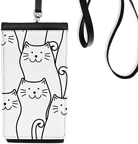 Sling Cat Protecting Lover Lover Lover Telefon novčanik torbica Viseća mobilna torbica Crni džep