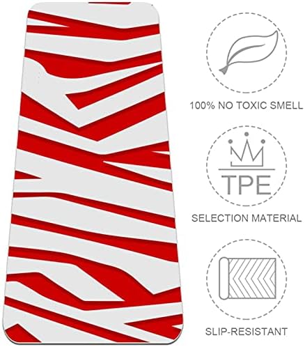 Siebzeh crveno-bijela Zebra Print pozadina Premium Thick Yoga Mat Eco Friendly Rubber Health & amp; fitnes Non Slip Mat za sve vrste vježbe joge i pilatesa