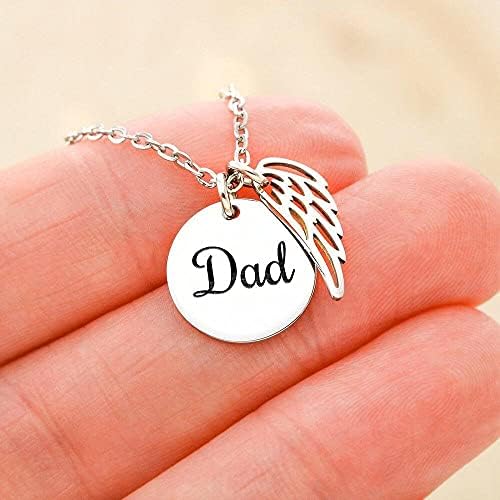Nakit za poruke, ručno izrađena ogrlica - personalizirana ogrlica od anđela Wing, u ljubavnom sjećanju vašeg oca, memorijalnih poklona