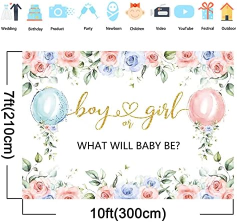 Avezano Spol otkriva pozadinu plavo i rumenilo ružičasti balon cvjetni dječak ili djevojčica Spol otkriva Baner šta će beba biti ukrasi