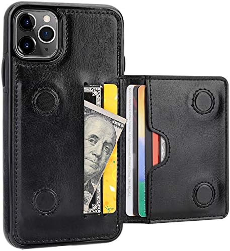 Kihuwey iPhone 11 Pro Max torbica za novčanik držač kreditne kartice, Premium kožni nosač Izdržljiv zaštitni poklopac za udarce iPhone