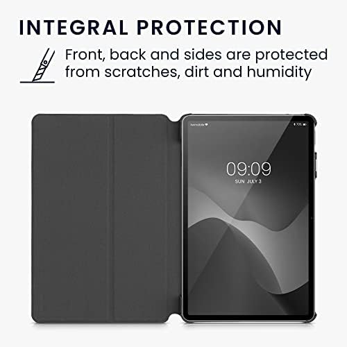 kwmobile futrola kompatibilna sa Huawei MatePad 11-Case Pu kožom i platnenim poklopcem sa postoljem-Siva / Crna