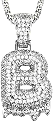 BULA THI modni pismo ogrlice privjesak za muškarce žene nakit klasični bakar pismo privjesak kubni cirkonij Charm-V - 30inch
