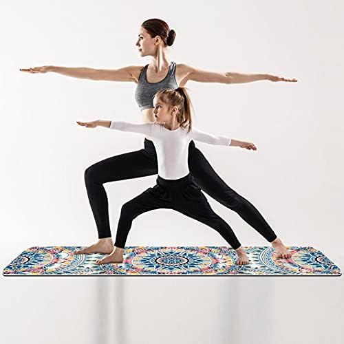 Debela neklizajuća Vježba & amp; fitnes 1/4 prostirka za jogu sa Bohemia Florals Vintage uzorak Print za Yoga Pilates & podna fitnes