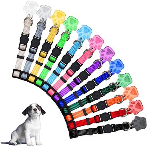 BANMODER 12 ogrlica za štene za ogrlice za štene, mekani najlonski ovratnici u boji S 12 ID oznaka