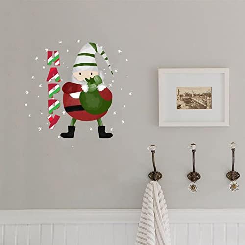 Božićni patuljak Happy zidne naljepnice, Božićne zidne naljepnice, PVC naljepnice, patuljak naljepnica za prozor, DIY zidna umjetnička