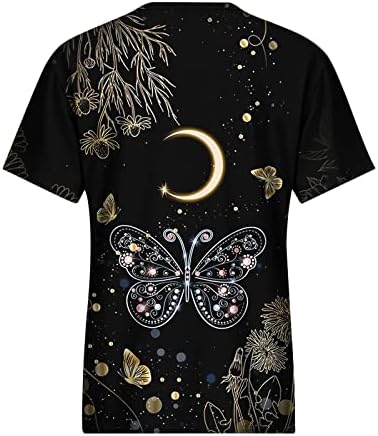 Ženske šarene print T majica Butterfly Graphic Bluuse okrugli vrat kratkih rukava Tee 2023 Ležerna odjeća