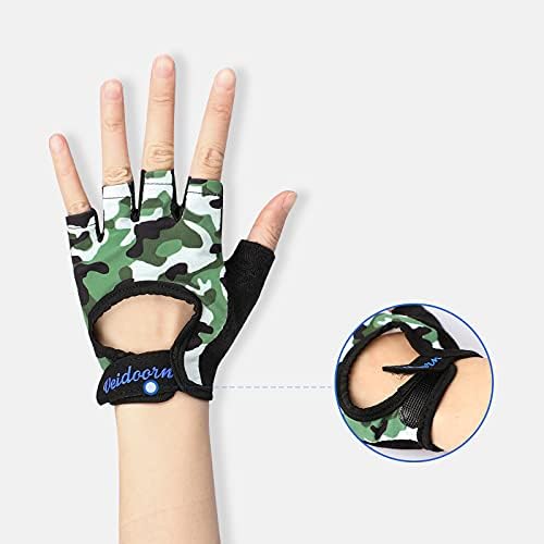 Ljetne biciklističke rukavice za djecu Camo rukavice s pola prsta za klizanje Protuklizne penjačke rukavice za trening za dječake