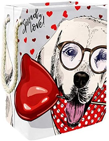 Nehomer ručno nacrtani Labrador Retriver sa baloon u obliku srca 300D Oxford PVC vodootporna odjeća korpa velika korpa za veš za ćebad igračke za odjeću u spavaćoj sobi