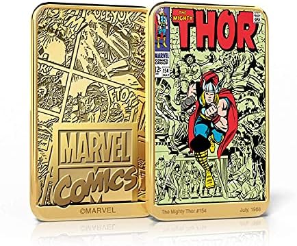 6 24k pozlažene komične knjige Ingot Collection sauriranjem u zasljepljujućim bojama, 2,36 x 1,58 x 0,12 - Marvel Thor Collectibles