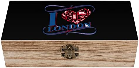 Volim Londonsku kutiju za skladištenje drveta Desktop male ukrasne organizatore nakit sa poklopcem