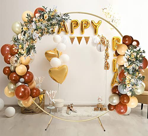 6.7 FT aluminijumski okrugli balonski luk Zlatni krug u pozadini za rođendansku zabavu, Baby Shower, vjenčanje, maturu i ukras za