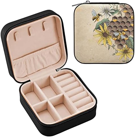 Retro pčelinji pčelinji pčelinji putni nakit PU kožna prenosiva kutija za nakit organizator putovanja mala kutija za nakit za prsten