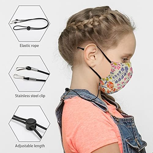 Ztpic Unisex Dječija meka rastezljiva višekratna 10kom platnena maska za lice za djecu maska za lice sa uzicom