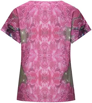 Cherella Womens V izrez Bluzes Brunch Bluzes Bustier Tee kratki rukav cvjetni print Slim Tunic Ljetni pad pasulja 2023 Budite