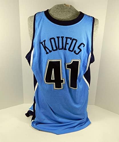 2008-09 Utah Jazz Kosta Koufos 41 Igra Polovni Blue Jersey LHM Patch 50 DP31831 - NBA igra koja se koristi
