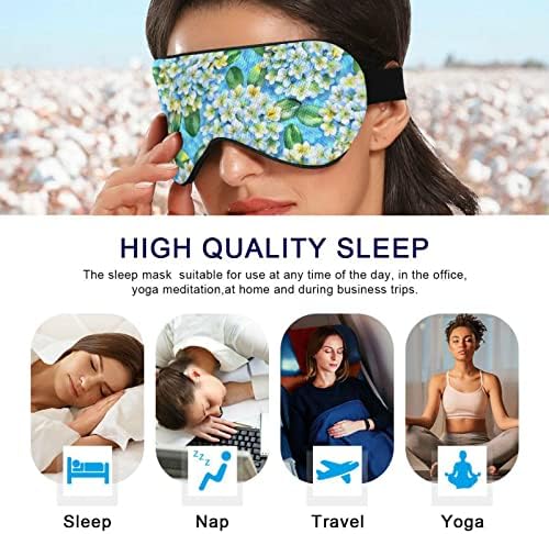 Bijela maska ​​za prozračne očiju za spavanje, hladno osjećati poklopac za spavanje očiju za ljetni odmor, elastično oblikovano povez