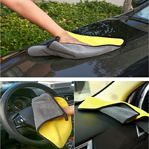 GOLEDU 3-komadno ručnik za pranje automobila za ručnik od mikrovlakana, zadebljana 16x16 inča dvostrana krpa za brisanje za automobilsku