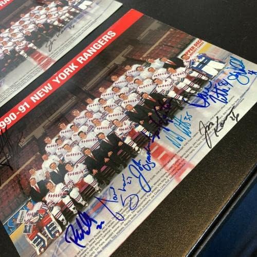 1990-91 New York Rangers tim potpisao je fotografiju Brian Leetch Mike Richter - AUTOGREME NHL Photos
