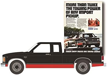 1983 Chevy s-10 Maxi-Cab Kamionet, crni sa crveno-zelenim svjetlom 39080e / 48-1/64 Diecast Model autić