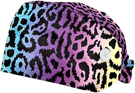 Niaocpwy Multicolor Leopard Podesiva kravata Unisex kape, radne kape sa tipkama i duksevima